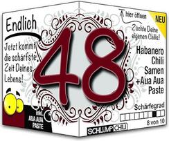 Schlump-Chili Endlich 48 - juokinga aštri gimtadienio dovana. Originali 48-ojo gimtadienio dovanos idėja vyrams ir moterims