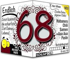 Schlump-Chili Endlich 68 - juokinga aštri gimtadienio dovana. Originali dovanos idėja 68-ajam gimtadieniui vyrams ir moterims