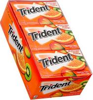 Trident Gum Tropical Twist 373827 14 lazdelių (15 vnt.) Kramtomoji guma, kramtomoji guma, kramtomoji guma, kramtomoji guma, spuogų valiklis
