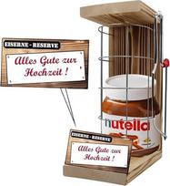 Vestuvinė dovana nuotakai ir jaunikiui - vestuvinė dovana - "Nutella" stiklinė - geležinis rezervinis tinklelis su pjūklu - dovanų rinkinys vyrams ir moterims - r-: Alles Gute zur Hochzeit