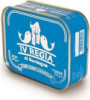 Viduržemio jūros raudonasis tunas Tarantello alyvuogių aliejuje 340 g IV Regia di Sardegna - Rankų darbo Sardinijoje, Italijoje - Tarantello yra liesiausia tuno mėsa.