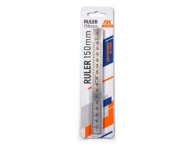 AK Interactive - Stainless steel 150 mm metal ruler (Nerūdijančio plieno metalinė liniuotė 150 mm), AK9546
