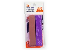 AK Interactive - Sponge p800-1000 grit 6 units (Šlifavimo kempinėlė P800-1000, 6 vnt.), AK9552