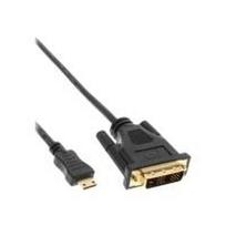 InLine - Mini-HDMI zu DVI Kabel, HDMI Stecker C zu DVI 18+1, verg. Kontakte, schwarz, 2m