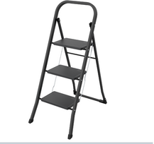 Plieninės kopėčios DRABEST Minifero- 3 pakopos - PRO - juodos, 150 kg