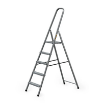 Vienpusės plieninės kopėčios Drabest HOME, 5 laipteliai, pilkos spalvos (125 kg)