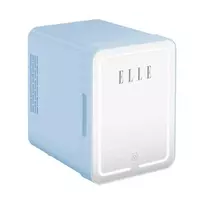 ELLE 4L mėlynas mini šaldytuvas su LED veidrodėliu makiažui