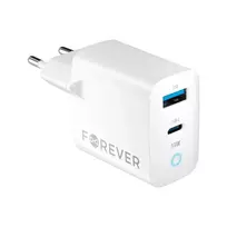 Forever  TC-06-33AC travel charger | 33W | GaN, PD, QC | USB-C, USB-A | white