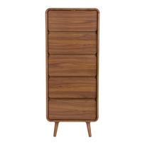 Rudos spalvos iš uosio masyvo šoninė spintelė 45x112x40 cm Rise – Zuiver