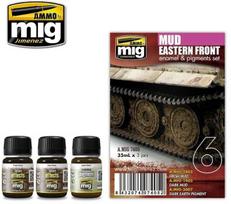 AMMO by MIG Jimenez AMMO MIG Rytų fronto purvo sendinimo rinkinys 7405 (Fresh/Dark Mud, Dark Earth)