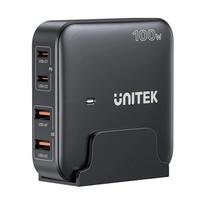 Unitek biuro greita įkroviklis GaN 100W, 2xUSB-A, 2xUSB-C, juodas