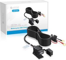 eSynic motociklo USB įkroviklis, vandeniui atsparus, 24 W, 1,82 m kabelis, LATAT057