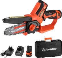 ValueMax mini akumuliatorinis grandininis pjūklas, 12 V, 2 x 2 Ah, 10 cm juosta, V126026