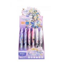 Gelinis rašiklis M&G Flower Manga, 0,5mm, save trinantis, automatinis, mėlynas, M&G