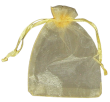Maišelių dovanoms rinkinys 10 vnt., sutraukiami, organza, auksinės sp.,7x10cm WR-01 PENWORD