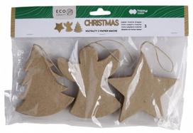 Dekoracija "Christmas" 3vnt. HA4533 1001-CH3, tvirto ECO kartono, Kalėdinė tematika, Happy Color