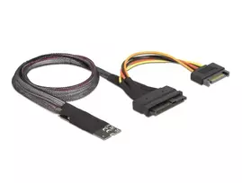 DeLOCK 62984 kabelių lizdinio / kištukinio jungčių tipo keitiklis 67-pin M.2 Key M U.2 SFF-8639/SATA 15-pin Juoda