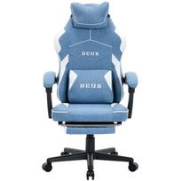 Žaidimų kėdė DEUS Edge Light Blue, audinys, su pakoju