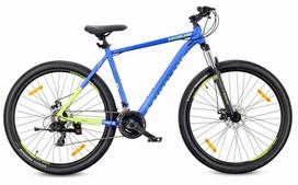 Kalnų dviratis MTB 29 colių KENDA Shimano, Aliuminis, 21 pavarų, Amortizatorius, L 21 colių, Tatra Bikes Overland, matinė mėlyna-lemon