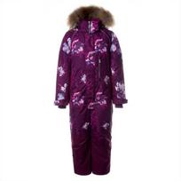 Huppa Mergaičių žieminis kombinezonas JETTA, burgundy pattern/ burgundy, 140 cm