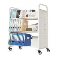 Bibliotekos knygų vežimėlis, 97x51.5x122.5 cm, balta, plienas