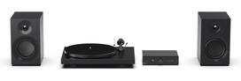 Pro-Ject Colourful Audio System E – visapusiška Hi-Fi sistema su patefonu – satino juodos spalvos