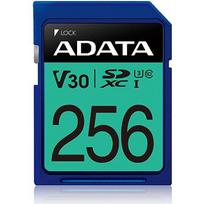 ADATA Premier Pro UHS-I SDXC, 256GB, Flash memory class 10, U3, V30, 85MB/s, 100MB/s ASDX256GUI3V30S-R
