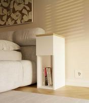Top E Shop GALAX 20/1S Baltas/ARTISAN naktinis staliukas