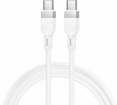 Silikoninis laidas USB C į USB C Hoco 3A 60W 1 m X109 baltas