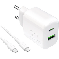 Puro Pro Lite Charger + USB-C cable, 30W, baltas - Įkroviklis