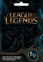 League of Legends Gift Card £9 - Riot Key - EU WEST Server Only