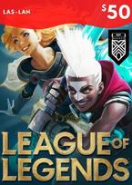 League of Legends Gift Card 50 USD - LAS/LAN Server Only