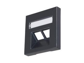 Dvigubų RJ45 lizdų centrinė plokštelė - "Visio S55" - Antracito spalvos - CUBIC