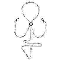 Kūno puošmena Sportsheets Saffron Nipple to Clit Set, juoda