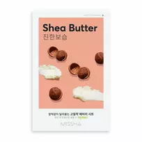 MISSHA Airy Fit Sheet Mask Shea Butter lakštinė veido kaukė su taukmedžiu  19 g