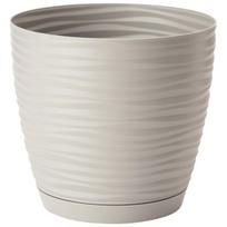 Gėlių vazonas SAHARA su padėklu, 23 cm, pilkos spalvos