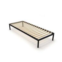 Lova rėmas Topeshop BED ALU 80x200 Metalinė Moderni Juoda Su Medinėmis Lentelėmis
