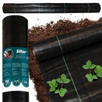 Storas agroplėvelės audinys Sillar juodas UV sodo kilimėlis 90g/m2 2x10m Agrotekstilė