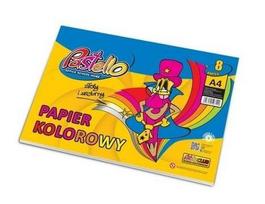 Spalvotas popierius A4, 8 lapai, blizgus - Alfa Pastello