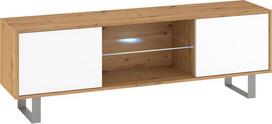 Tv staliukas Meblocross King, 160x53x36 cm, rudas/baltas