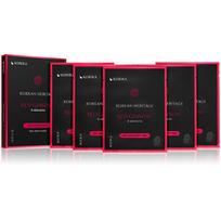 Lakštinių kaukių rinkinys „Korika Korean Heritage Anti-Aging Set“ su raudonuoju ženšeniu ir adenozinu, maitinantis, stangrinantis