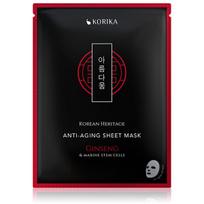 Lakštinė kaukė Korika Korean Heritage Red Ginseng & Adenosine nuo senėjimo, stangrinanti, visų tipų odai
