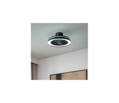Eglo 35196 - LED RGBW lubų ventiliatorius TRINIDAD 3xLED/8,5W/230V+LED/6W juodas su nuotoliniu pultu