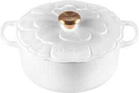 Le Creuset Ketaus puodas Signature Petal 26 cm, baltas