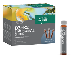 ACORUS BALANCE D3 + K2 Liposomal Shots 25 ml ampulės, 14 vnt.