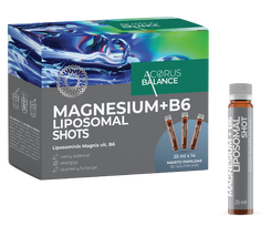 ACORUS BALANCE Magnesium + B6 Liposomal Shots 25ml ampulės, 14 vnt.