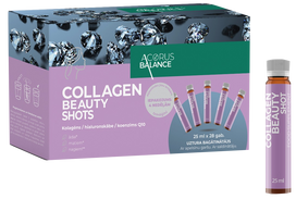 ACORUS BALANCE Collagen Beauty Shots, apelsinų skonio, 25 ml ampulės, 28 ml