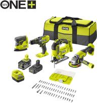 Akumuliatorinių įrankių komplektas RYOBI ONE+ R18CK4F-252S, 18 V, 2,0+5,0 Ah Li-ion