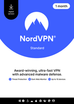 NordVPN Standard - 1 Month - 10 Devices (PC/MAC/Mobile) VPN & Cybersecurity Software Subscription Key GLOBAL