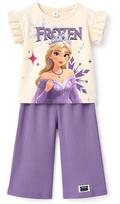 Komplektas mergaitei su palaidine ir bridžais „Frozen”, violetinis